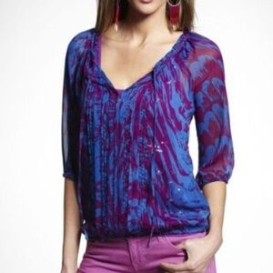 Express Blue and Purple Blouse